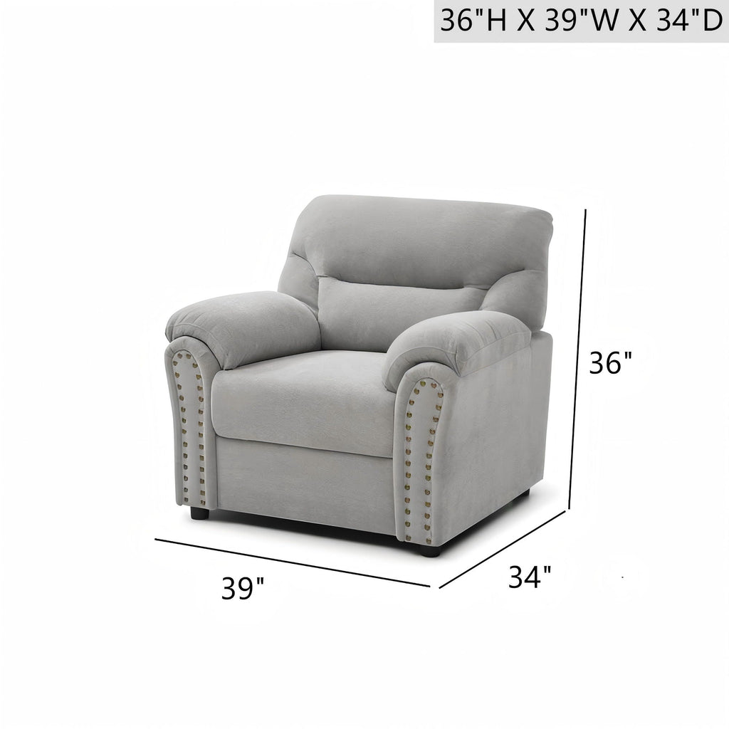 Hamilton - Chair With Hand Applied Nailhead Trim And Pillow Top Arm Cushions by Unique Piece Furniture