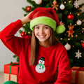 Fluorescent Green Decorative Red Suede Double Layer Christmas Hat by FitiqueFit