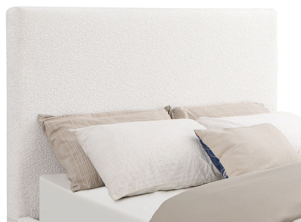 Knox Eastern King Bouclé Upholstered Platform Bed Cream by Unique Piece Furniture