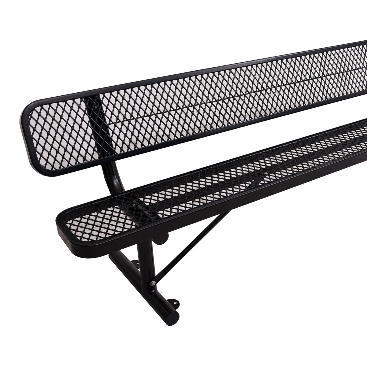 6' Outdoor Steel Bench With Backrest by Unique Piece Furniture