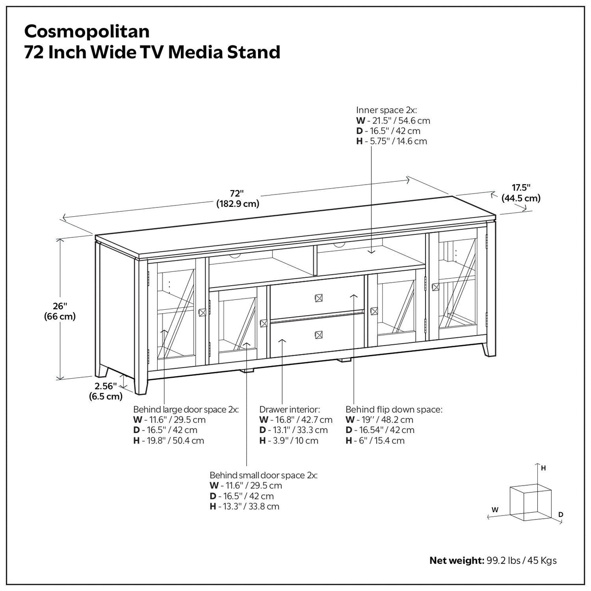 Cosmopolitan - Wide TV Media Stand - Mahogany Brown by Unique Piece Furniture