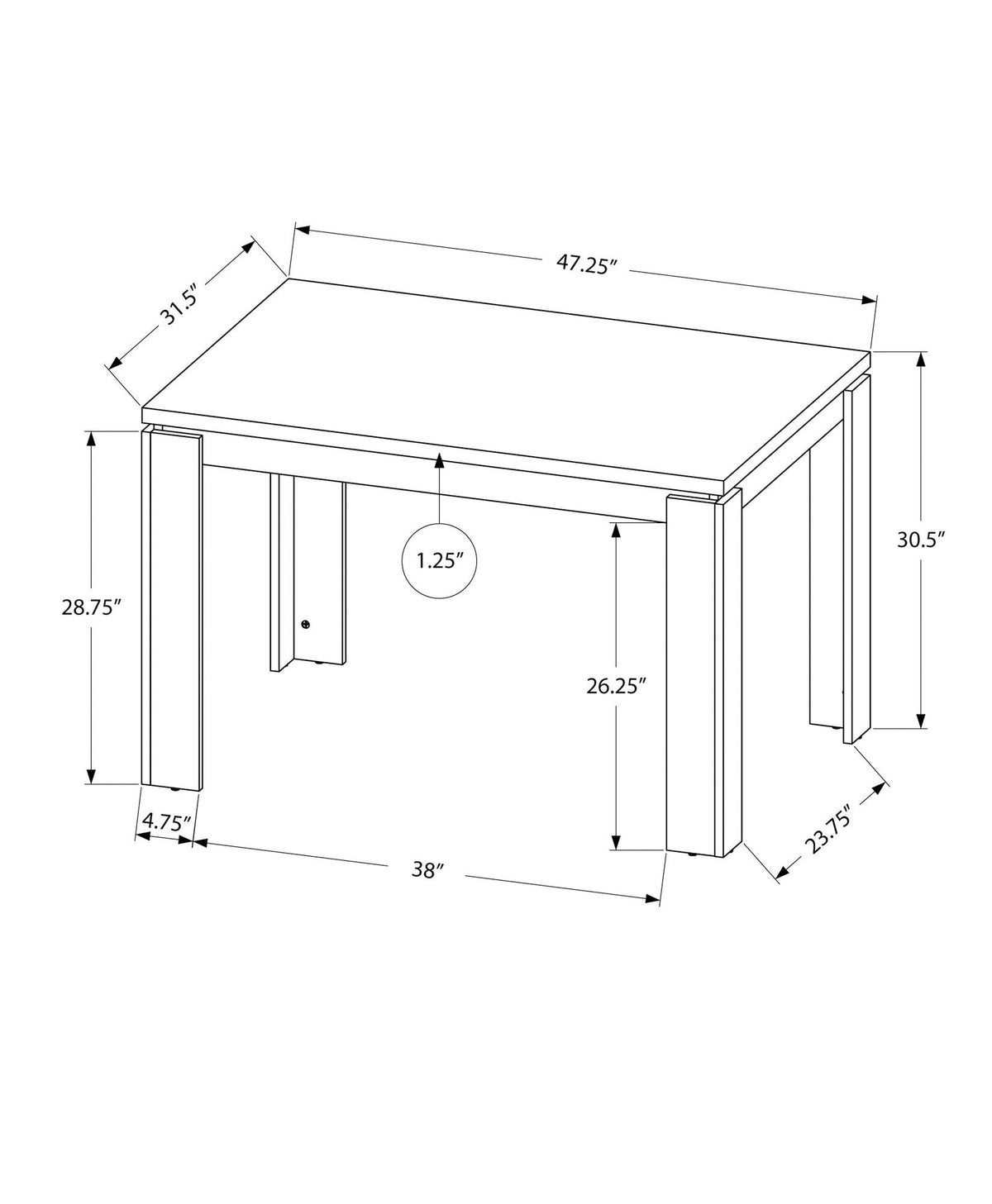 Rectangular Small Dining TableContemporary & Modern by Unique Piece Furniture