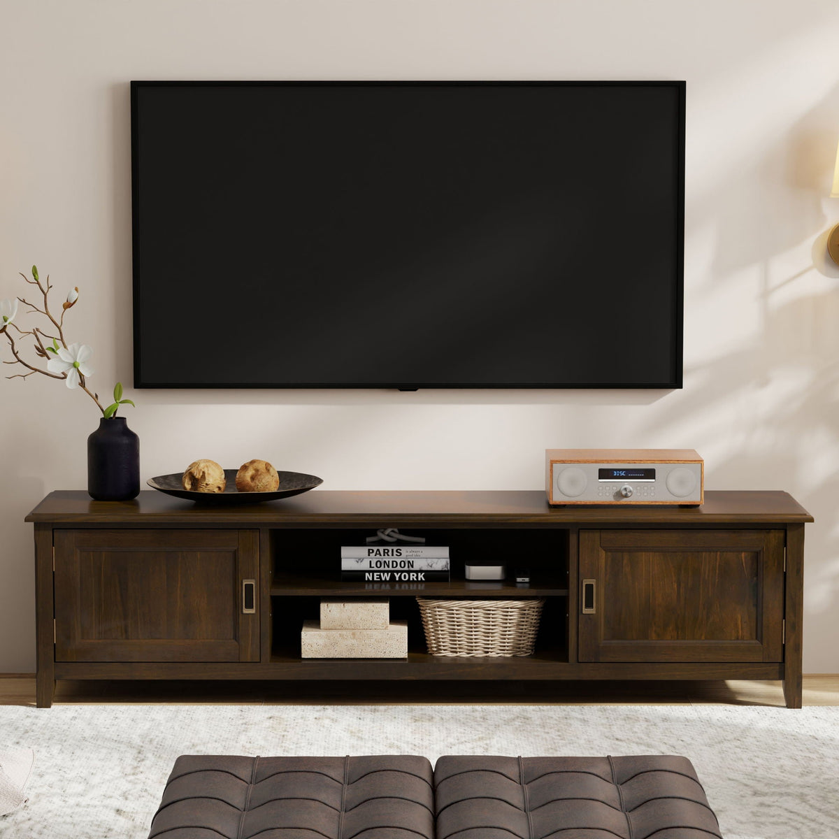 Burlington - Low TV Media Stand - Mahogany by Unique Piece Furniture