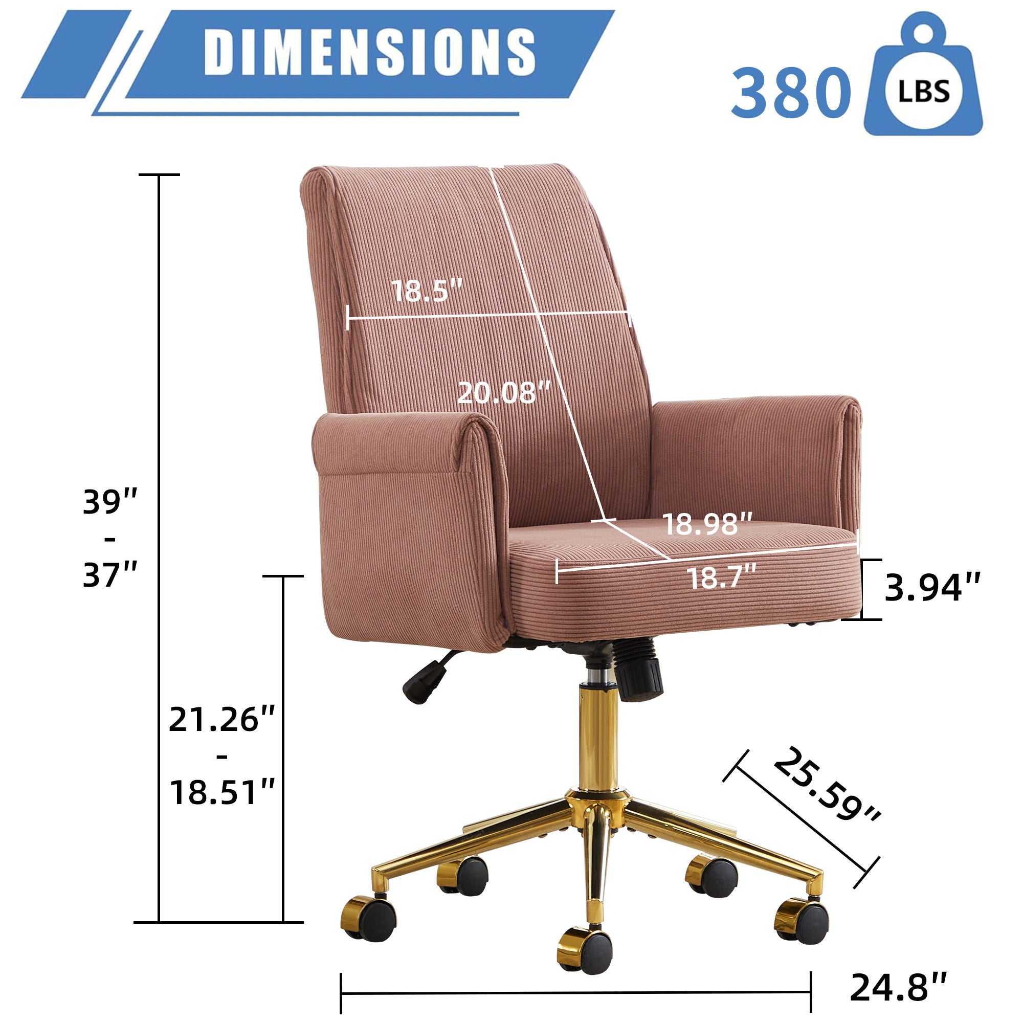 Ergonomic Mid Back Office Chair by Unique Piece Furniture