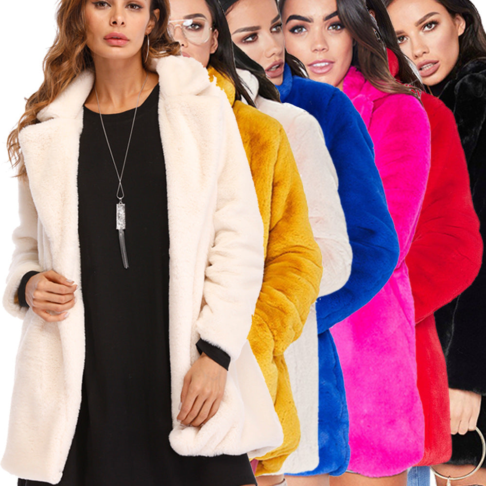 Women's Fashion Wear Leopard Print Loose Plush Coats by Wshirt