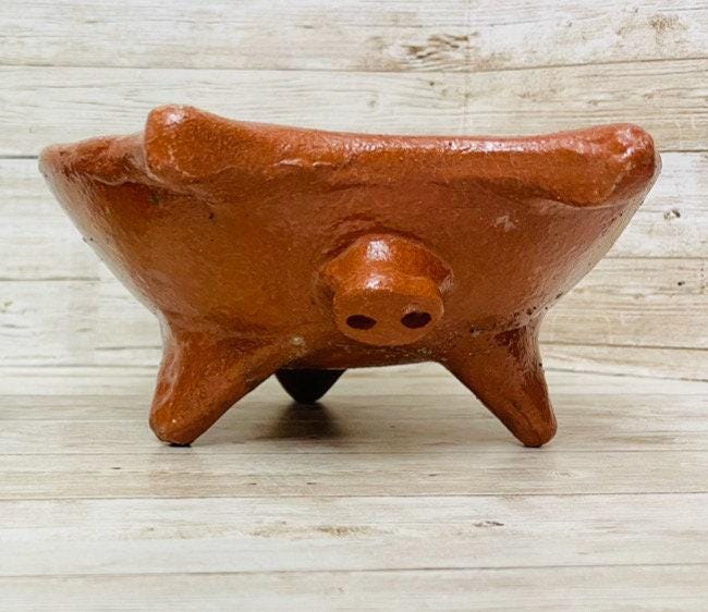 2x Authentic Mexican Pig Molcajetes 2 Molcajete Mexicanos de Barro en Forna de Marranito by Chica Mexico