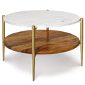 Wagner - Round Marble & Wood Table by Unique Piece Furniture