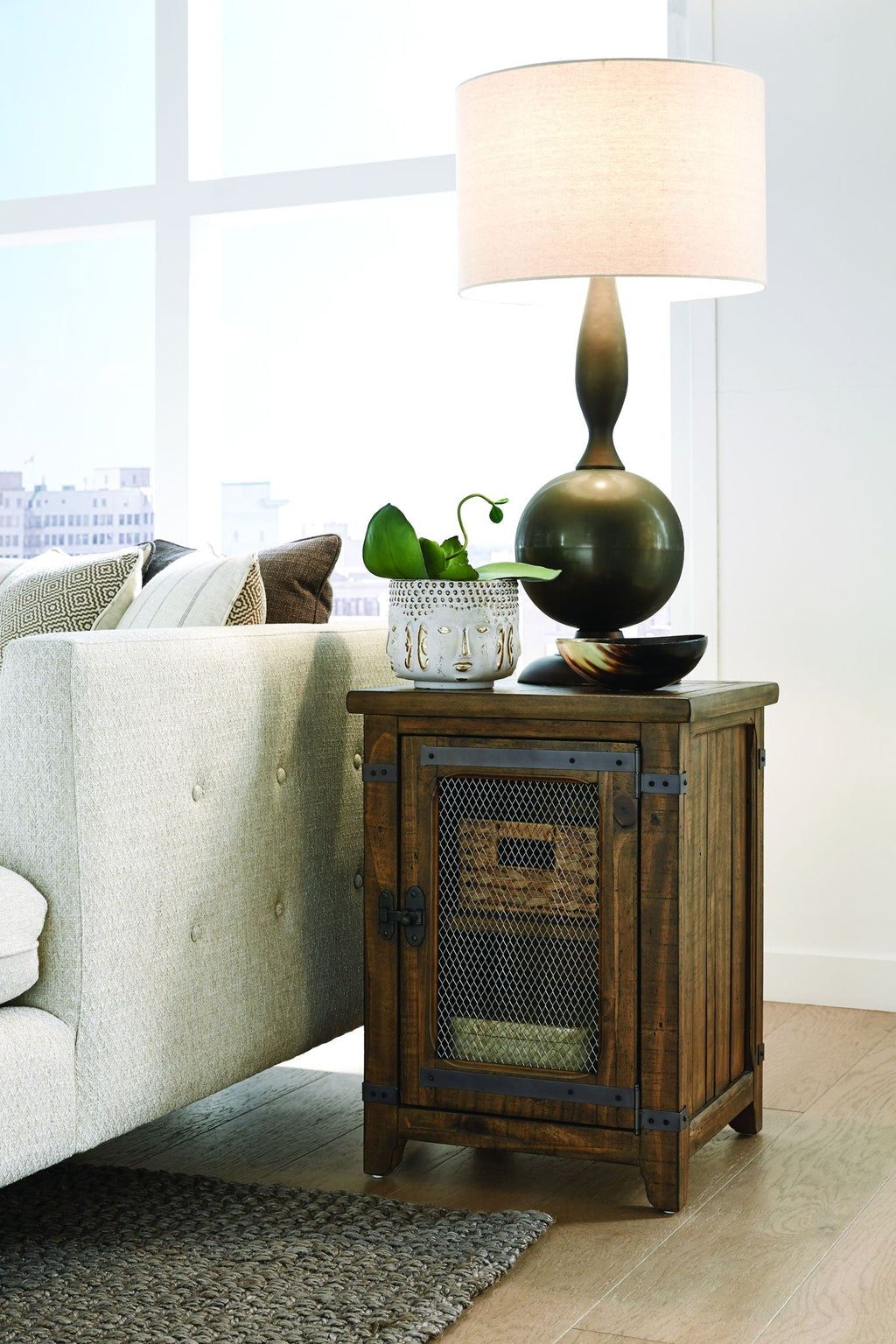 Chesterfield - Chairside End Table - Farmhouse Timber by Unique Piece Furniture