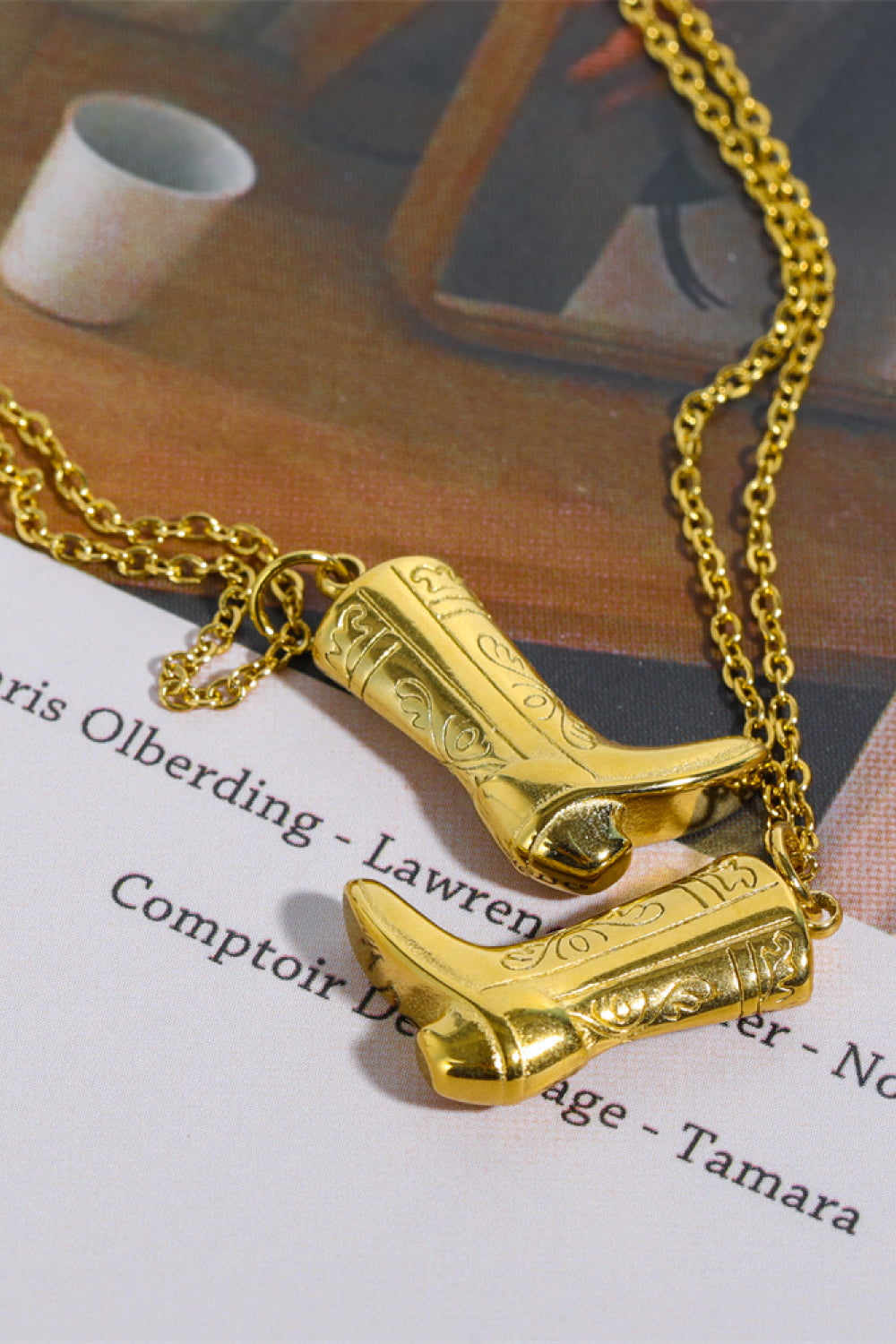 Cowboy Boot Pendant Stainless Steel Necklace by Wild and Free Boutique