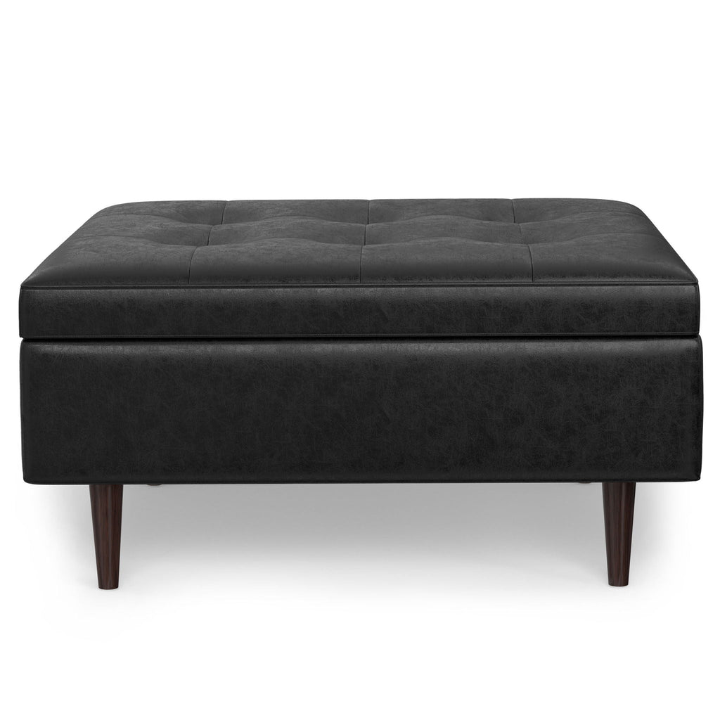 Shay - Large Square Coffee Table Storage Ottoman Mid-Century Style by Unique Piece Furniture