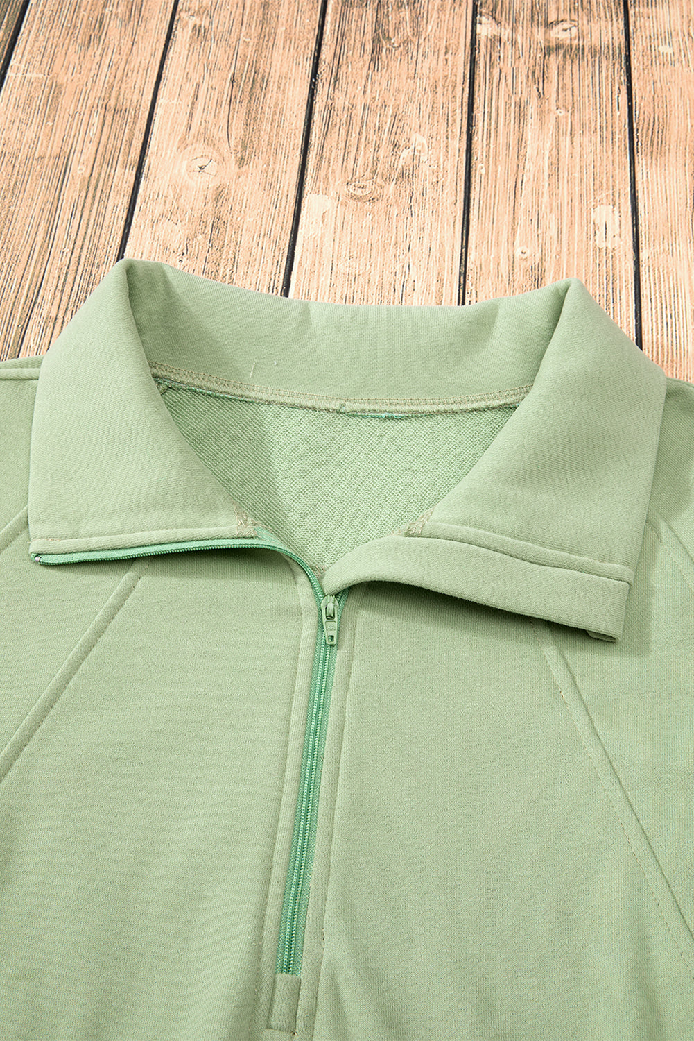 Smoke Green Quarter Zip Stand Neck Kangaroo Pocket Sweatshirt by Wild and Free Boutique
