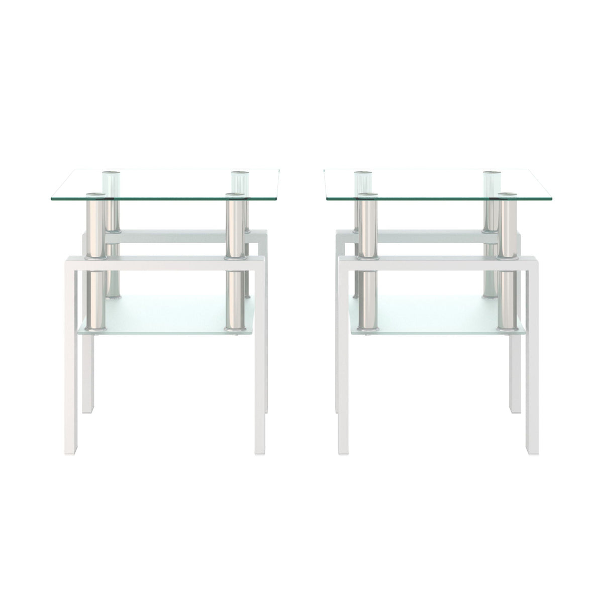Modern Tempered Glass Tea Table, End Square Table For Living Room by Unique Piece Furniture