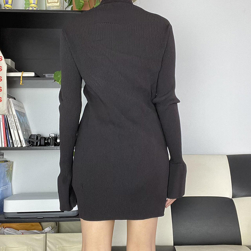 Women's V-Neck Ribbed Knit Button Cardigan Top – Black by FitiqueFit