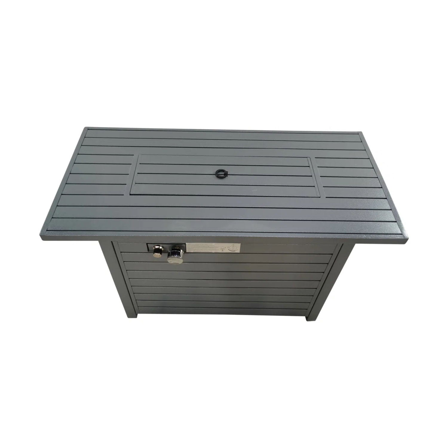 Outdoor Gas Fire Pit Table With Durable Construction And Lid - Gray by Unique Piece Furniture