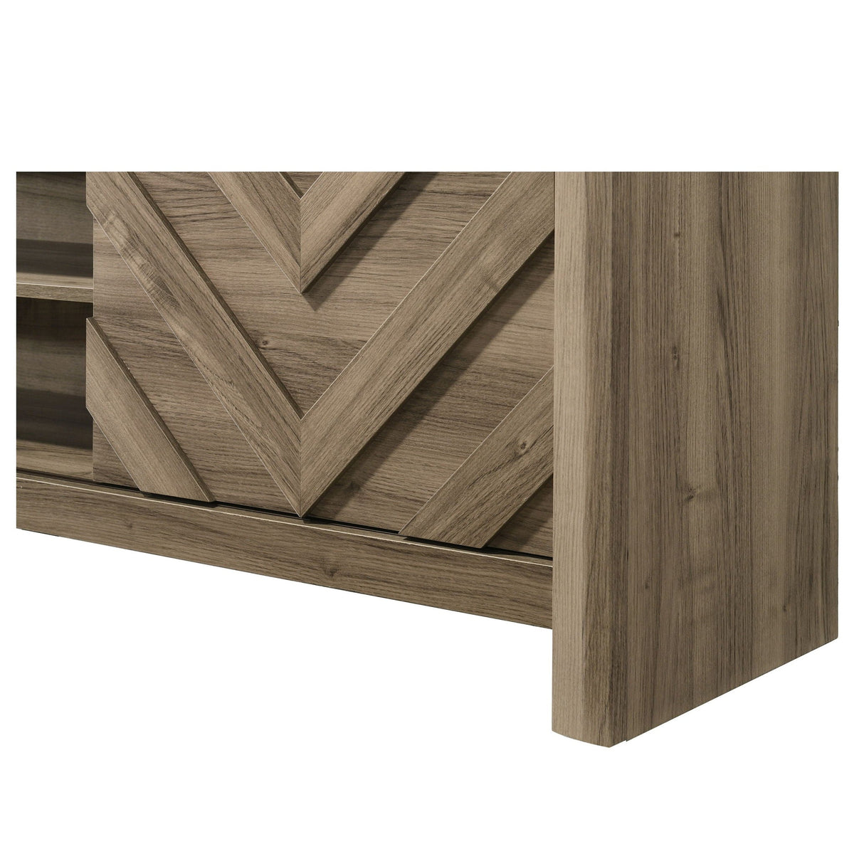 Chevron Patterned Living Room TV Stand - Light Brown by Unique Piece Furniture