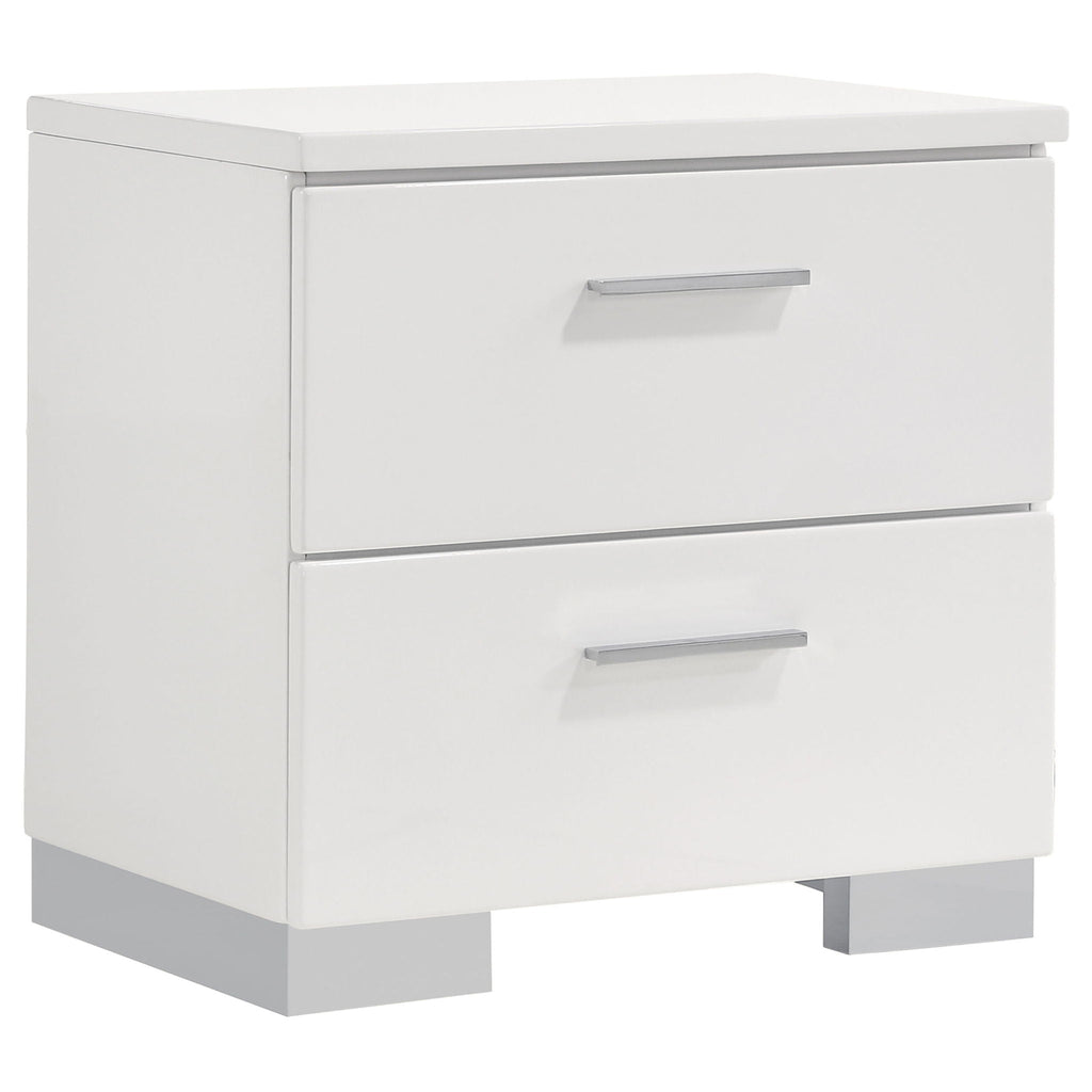Felicity 5-piece Twin Bedroom Set White High Gloss by Unique Piece Furniture