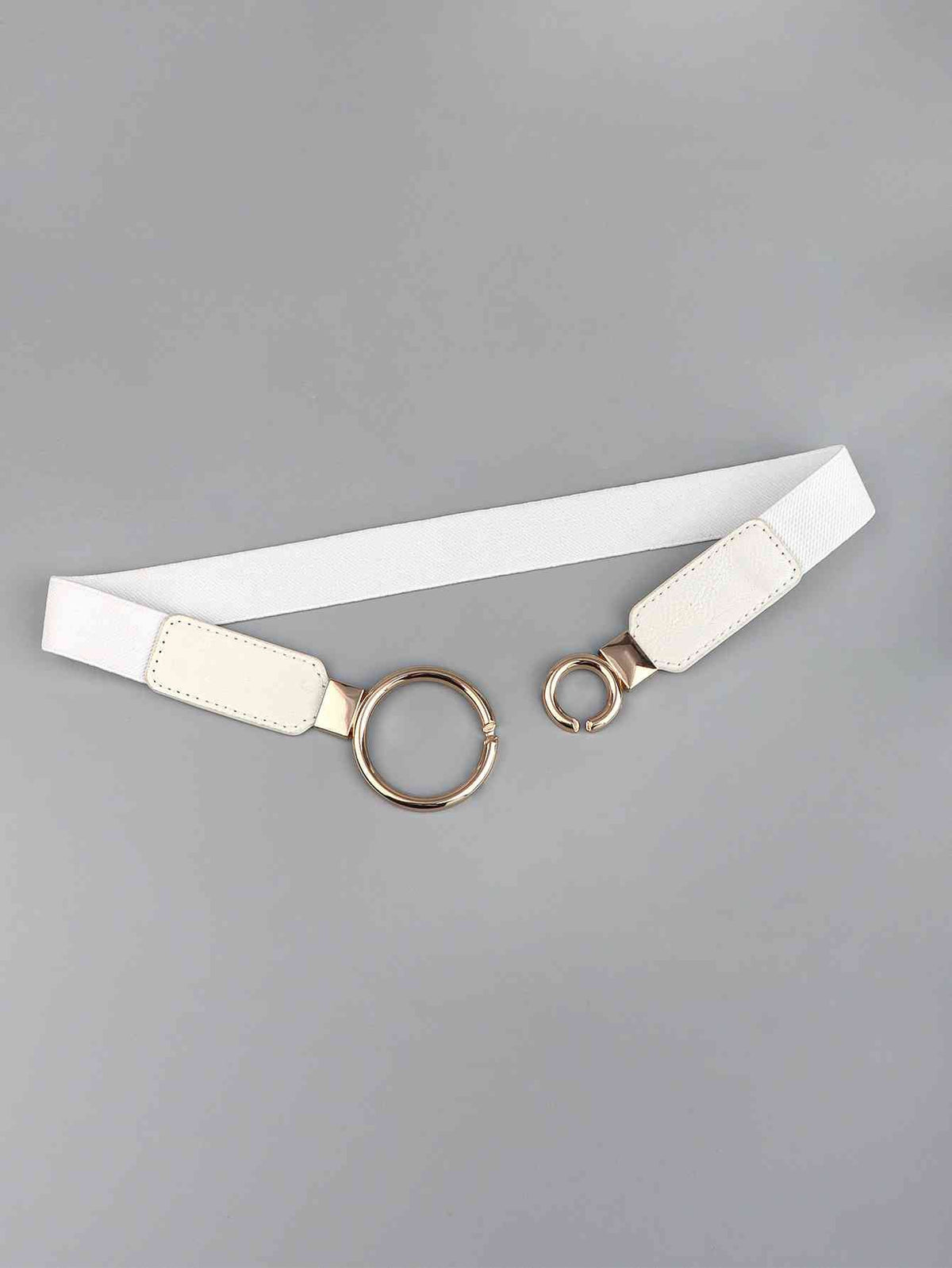 ElegantStyle Double Ring Buckle Elastic PU Belt – Adjustable Comfort Fit See size chart under “more details” by The Fashion Celestial