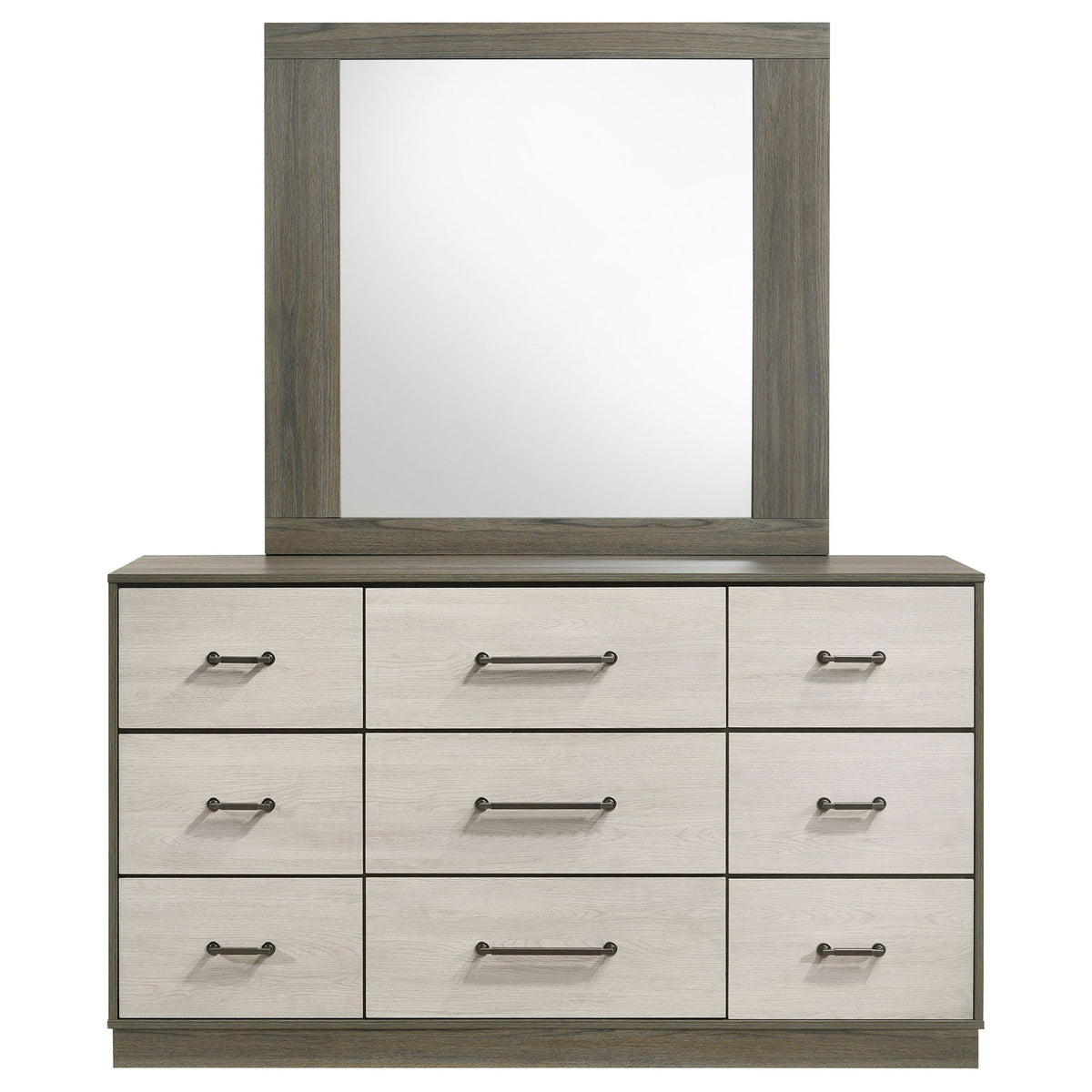Fenwick 9-drawer Dresser with Mirror Grey Oak by Unique Piece Furniture