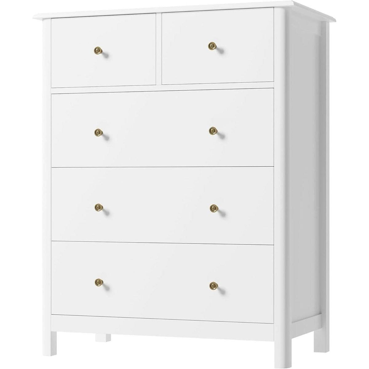 White Five Drawer Dresser For Bedroom Organization by ShipItFurniture
