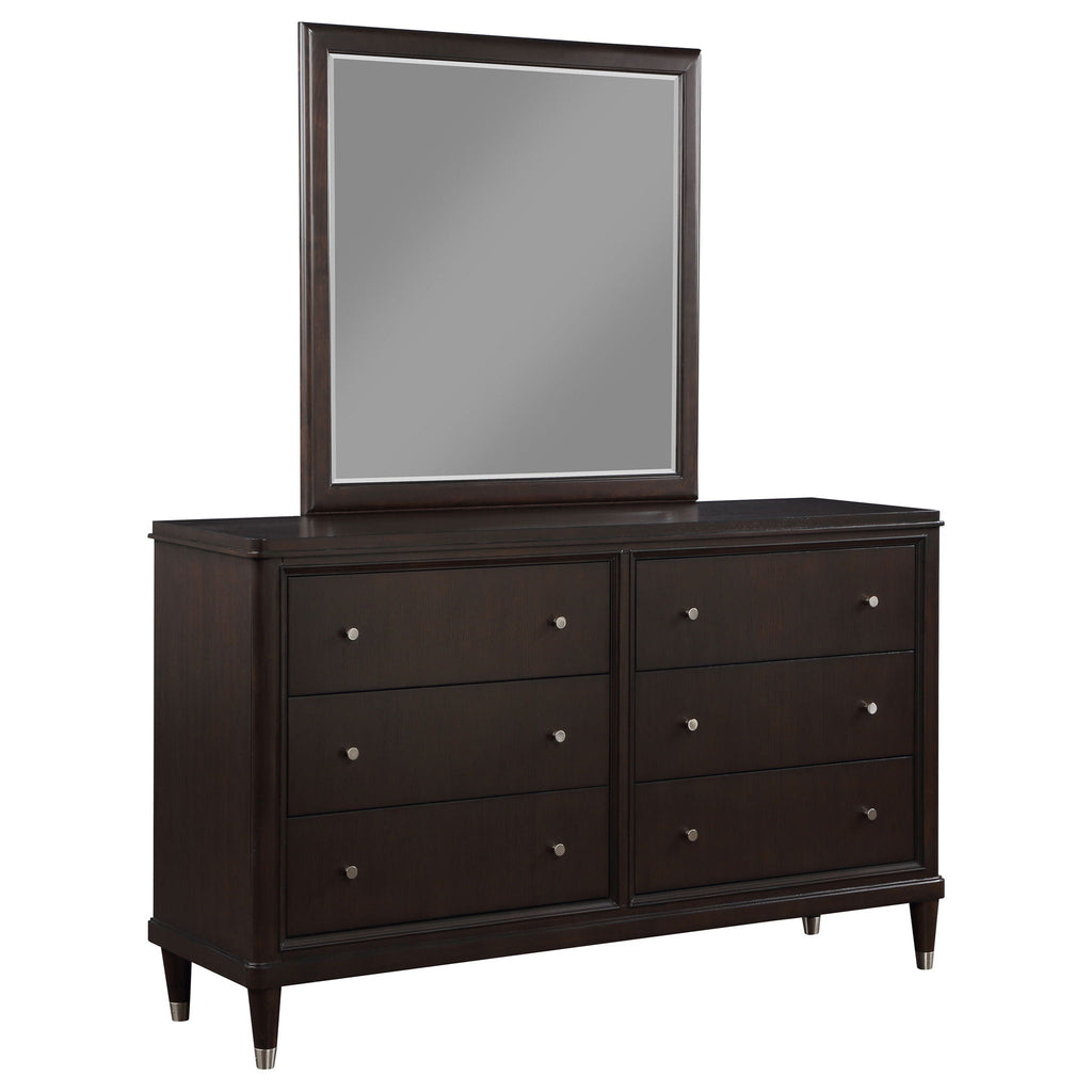 Emberlyn 6-drawer Dresser with Mirror Brown by Unique Piece Furniture