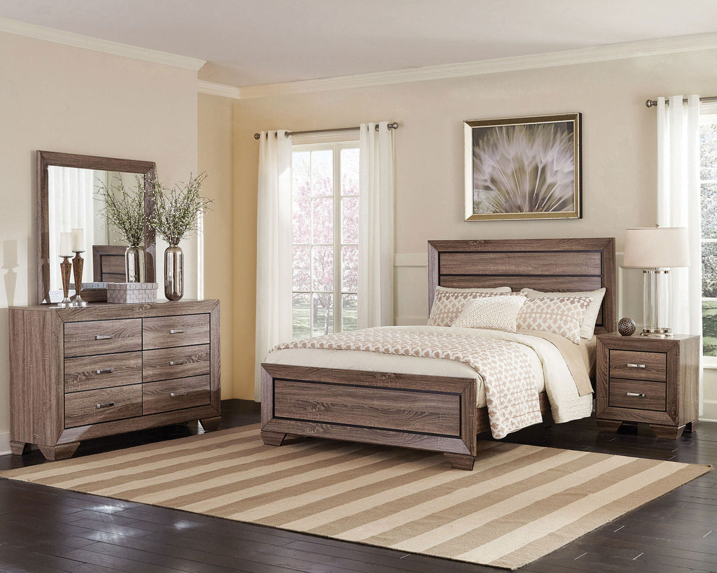 Kauffman 4-piece Queen Bedroom Set Washed Taupe by Unique Piece Furniture