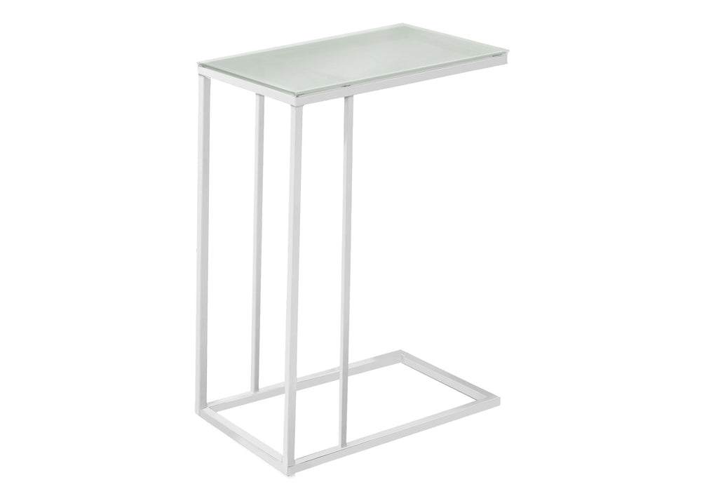 Accent Table, C - Shaped, Tempered Glass, Stylish Design Contemporary & Modern by Unique Piece Furniture