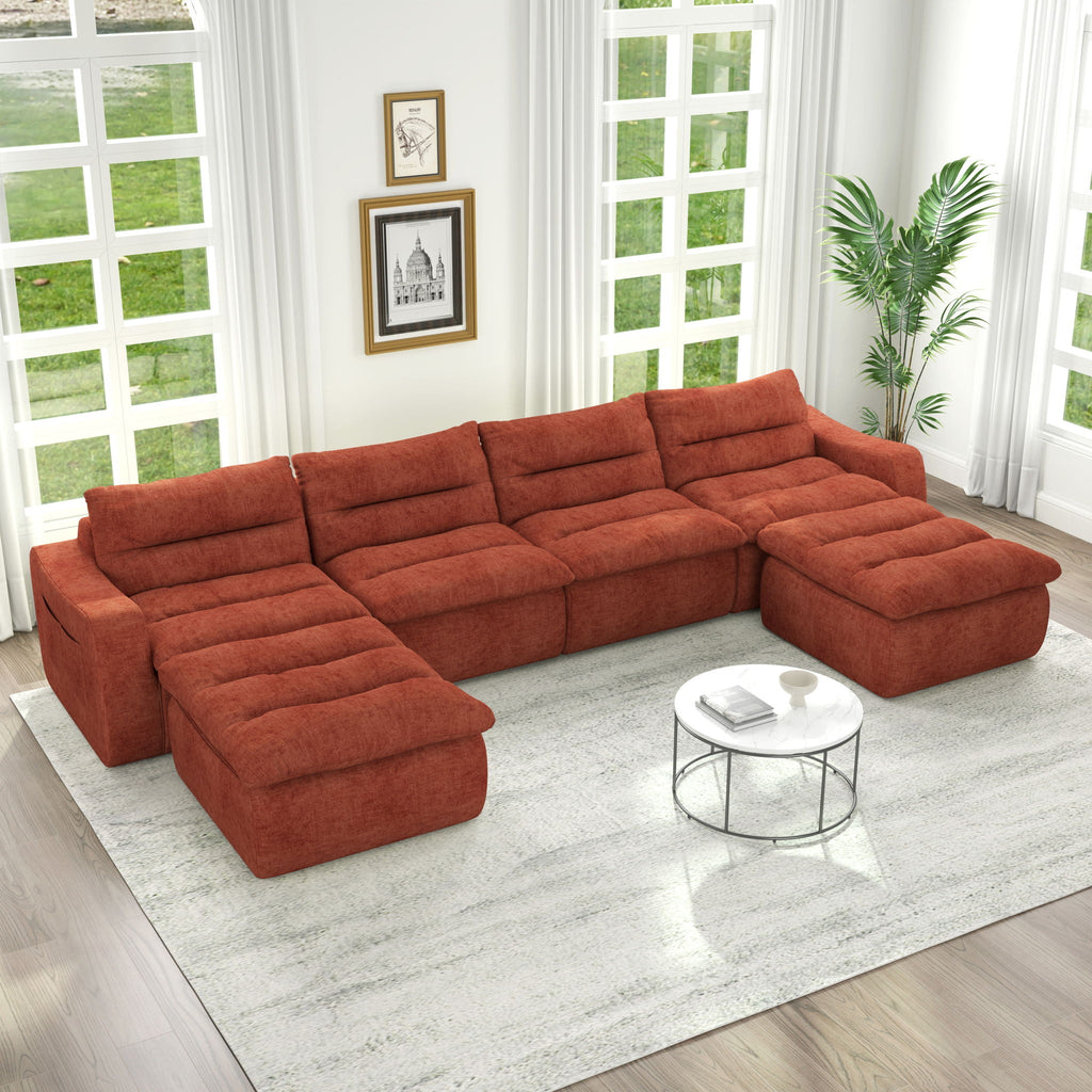 Modern L Shaped Modular Beanbag Sofa, Comfortable Lazy Style, Compression Sponge And Cloth by Unique Piece Furniture