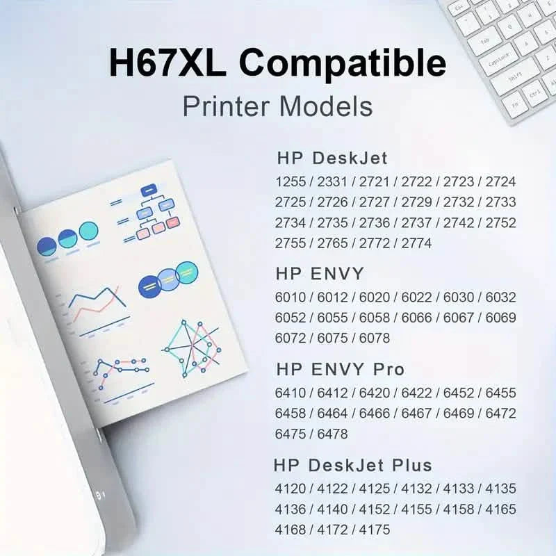 High-Yield Ink Cartridge 67XL for HP DeskJet and Envy Printers by DailySale