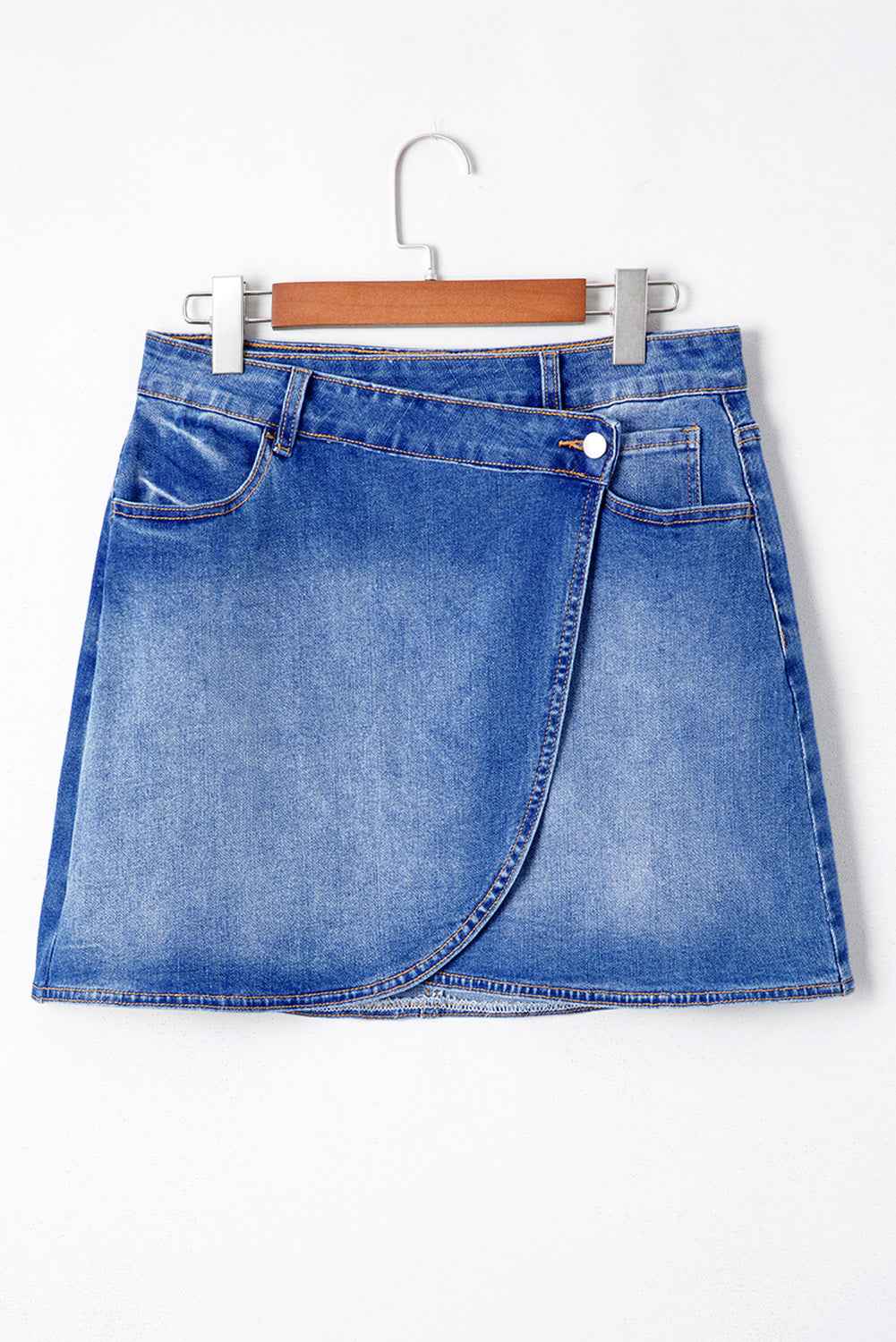 Ashleigh Blue Wrapped Crossed Waist Denim Mini Skirt by Wild and Free Boutique