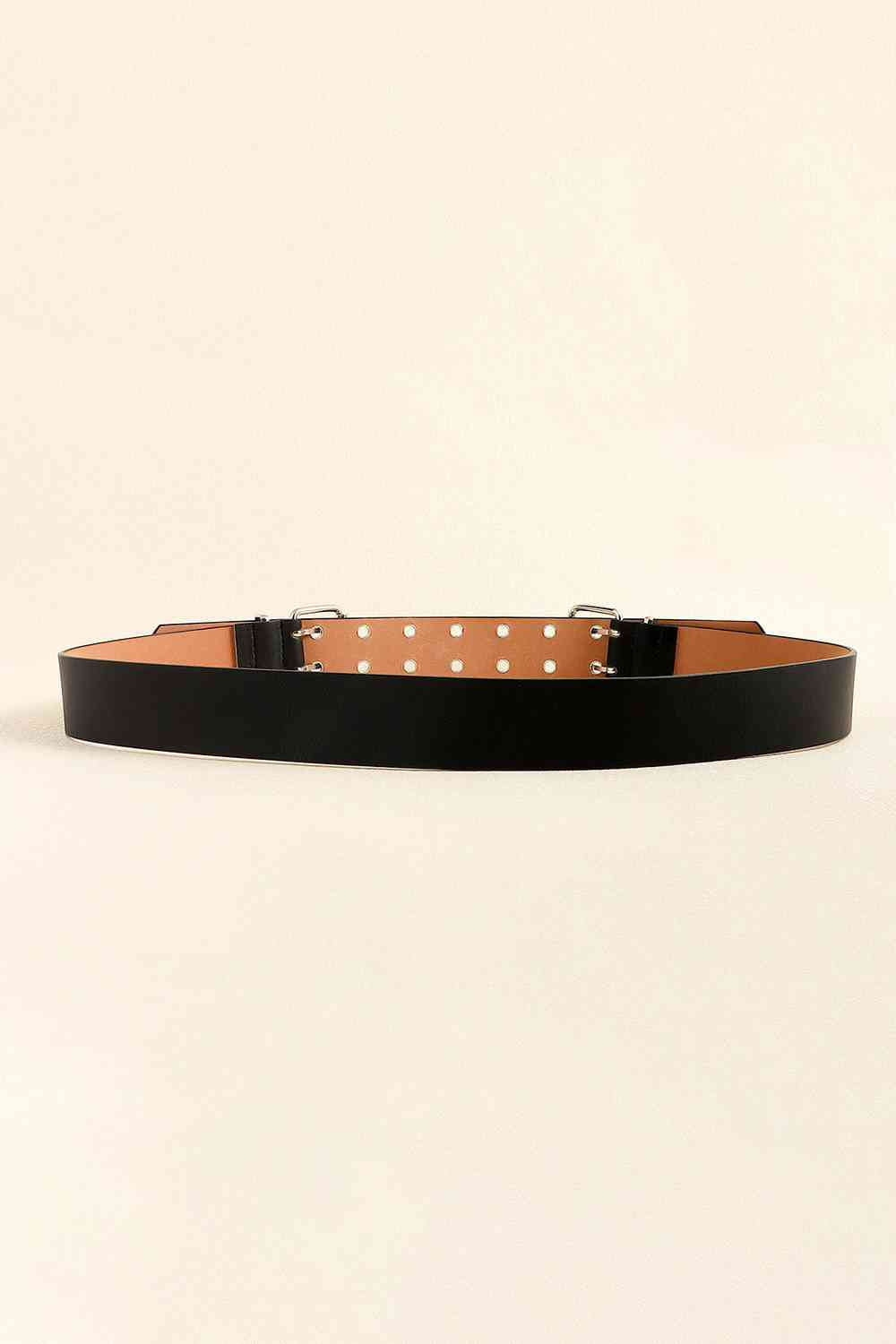 Stylish Chic PU Leather Two Row Eyelet Belt – Durable and Fashion-Forward Design See size chart under “more details” by The Fashion Celestial