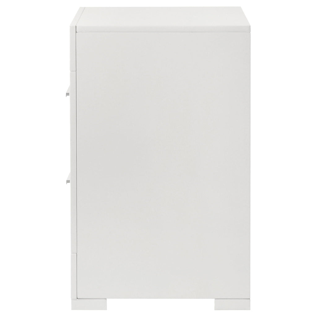 Ives 2-drawer Nightstand Bedside Table White High Gloss by Unique Piece Furniture