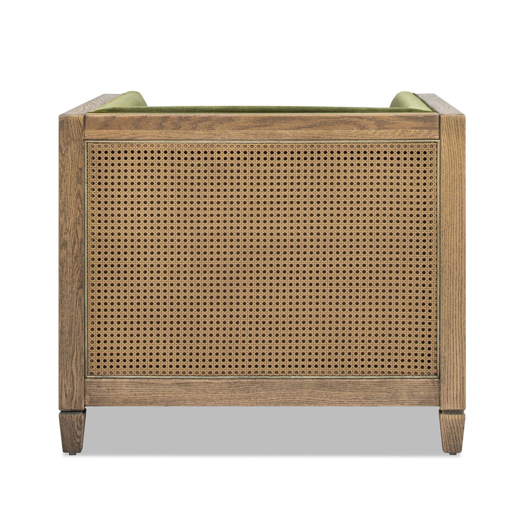 Georgia - Cane Tuxedo Armchair - Olive Green by Unique Piece Furniture