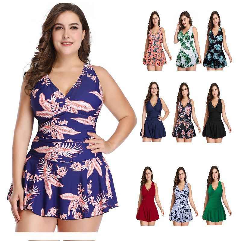 European And American Print Split Skirt Hot Spring Swimsuit by Wild and Free Boutique