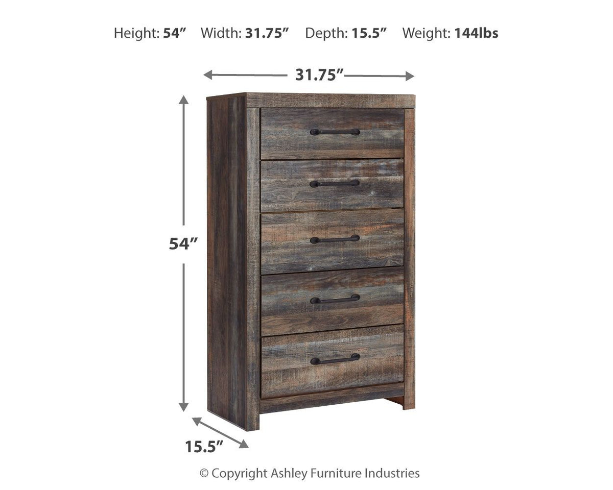 Drystan - Five Drawer Chest - Brown / Beige by Unique Piece Furniture