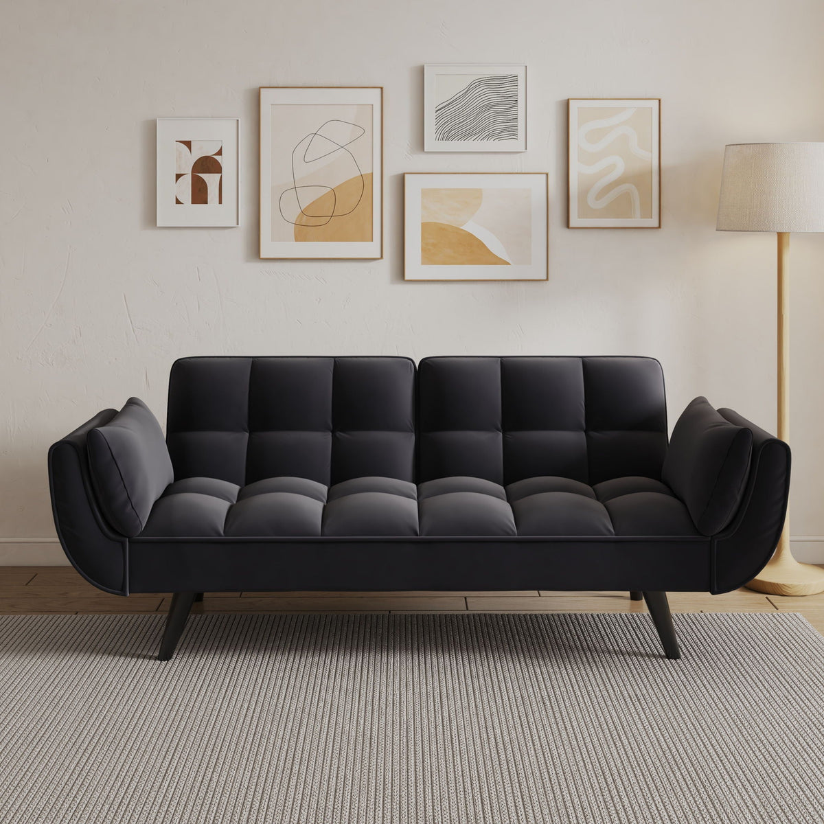 Sofa Soft Two Armrests Throw Pillow Pillow Comfortable Fit Apartment Bedroom Small Space by Unique Piece Furniture
