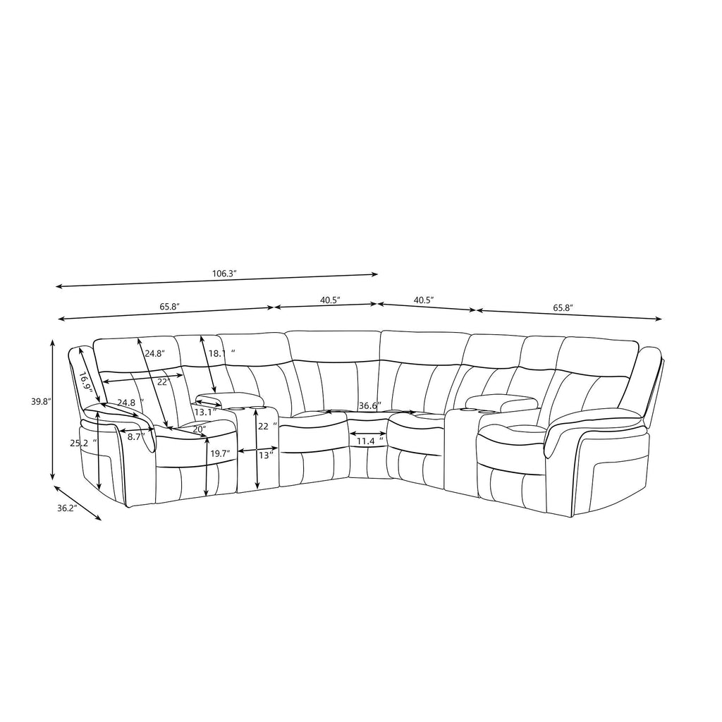 Jupiter - Leather Sectional - Black by Unique Piece Furniture