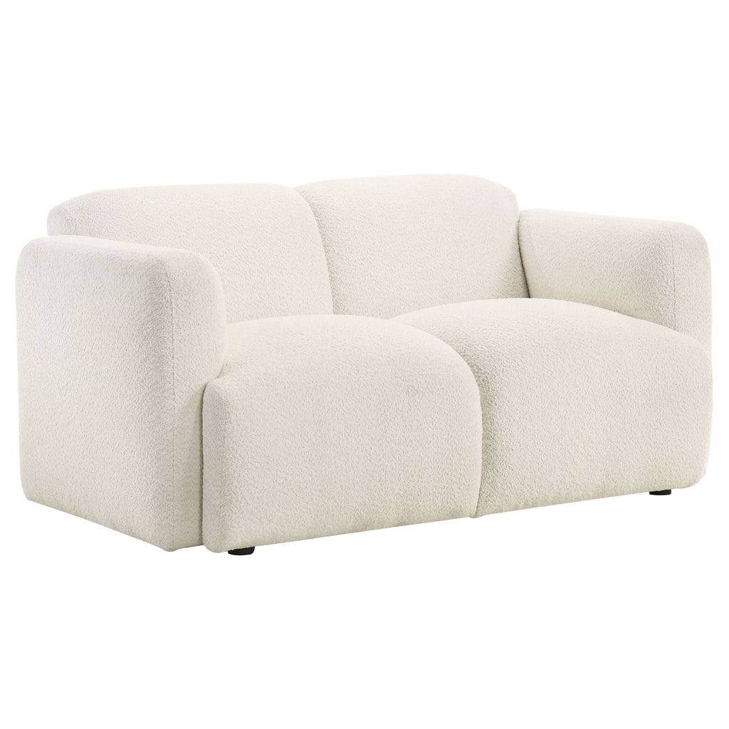 Dorset 3-piece Upholstered Round Track Arm Sofa Set White by Unique Piece Furniture