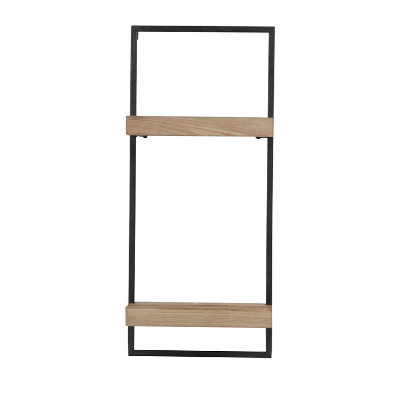 Wall Shelf With Two Shelves - Black Brown by Unique Piece Furniture