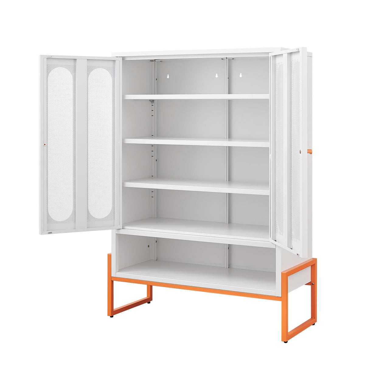 Modern Metal Shoe Cabinet With DoublebSided Doors And Adjustable Partitions by Unique Piece Furniture