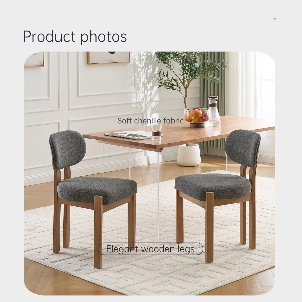 Dining Chairs With Ergonomic Backrest And Adjustable Feet (Set of 2) by Unique Piece Furniture