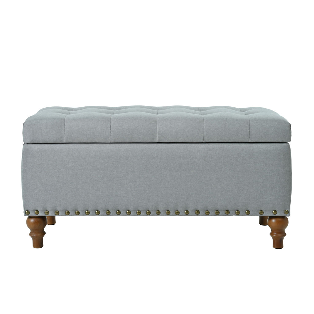 Upholstered Ottoman With Storage And Rivet Trim by Unique Piece Furniture