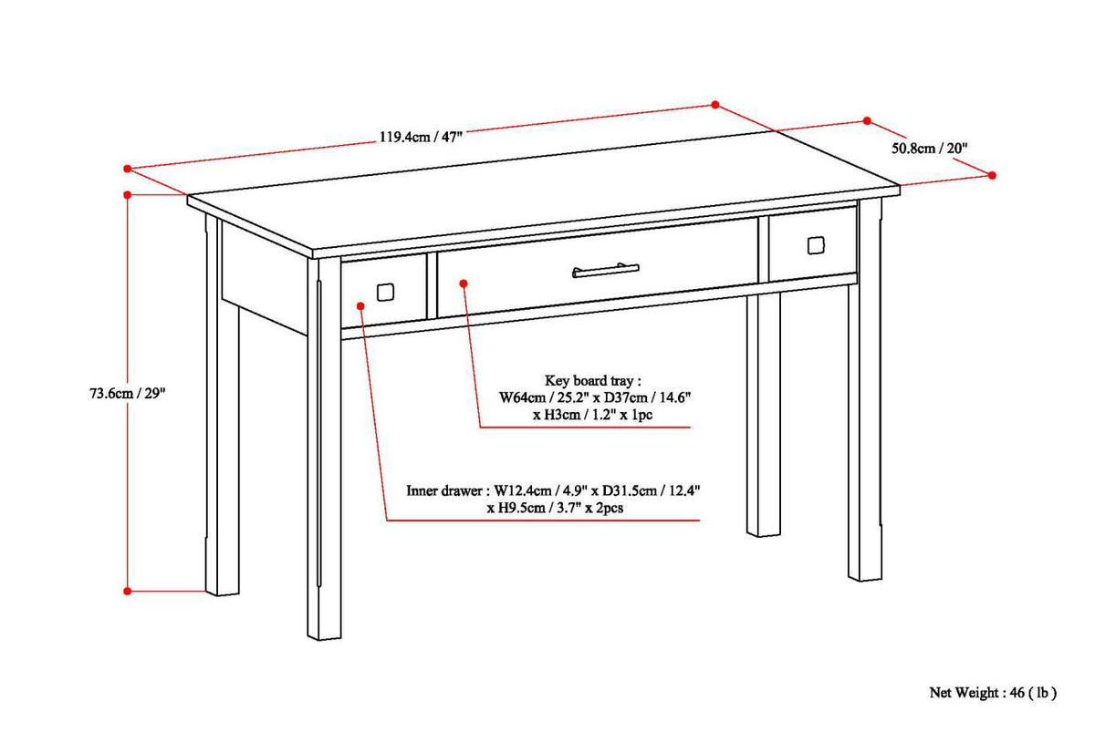Avalon - Handcrafted Writing Office Desk by Unique Piece Furniture