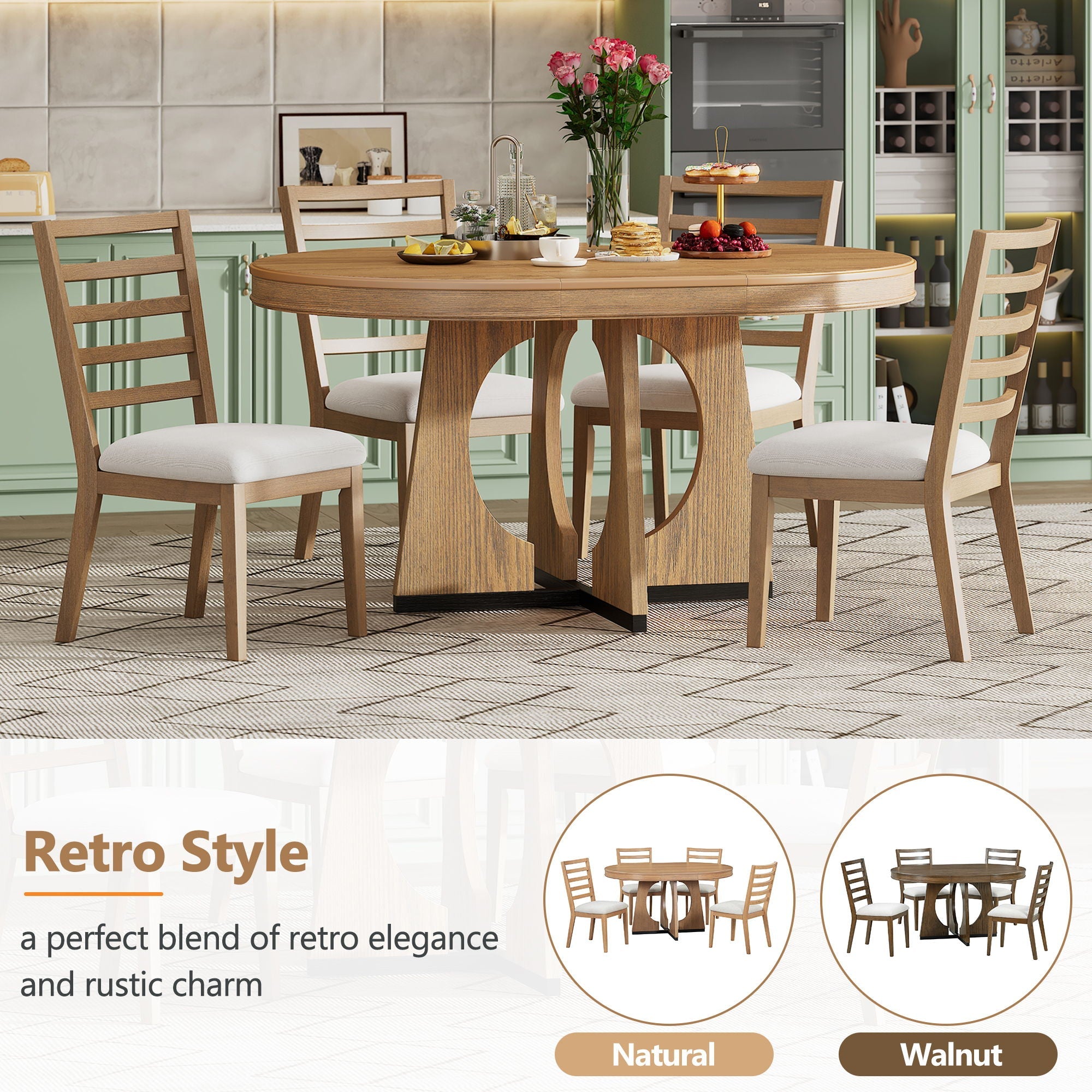 Round Dining Table Set For 4 With Chairs by Unique Piece Furniture