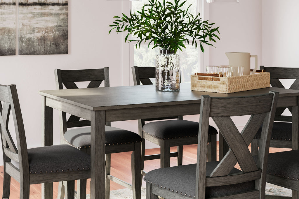 Caitbrook - Rect Drm Counter Table Set (Set of 7) - Gray by Unique Piece Furniture
