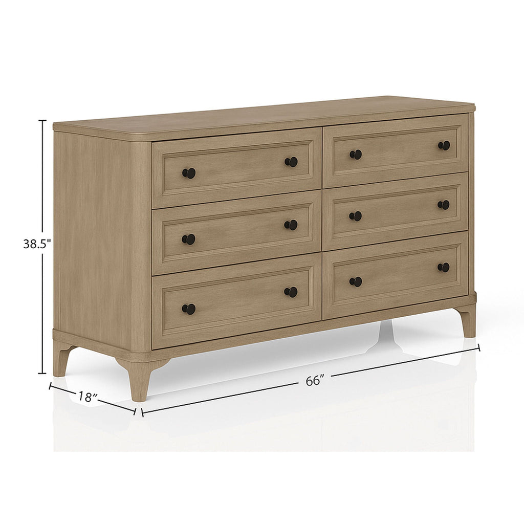 6 Drawer Dresser - Sand - Wood by Unique Piece Furniture
