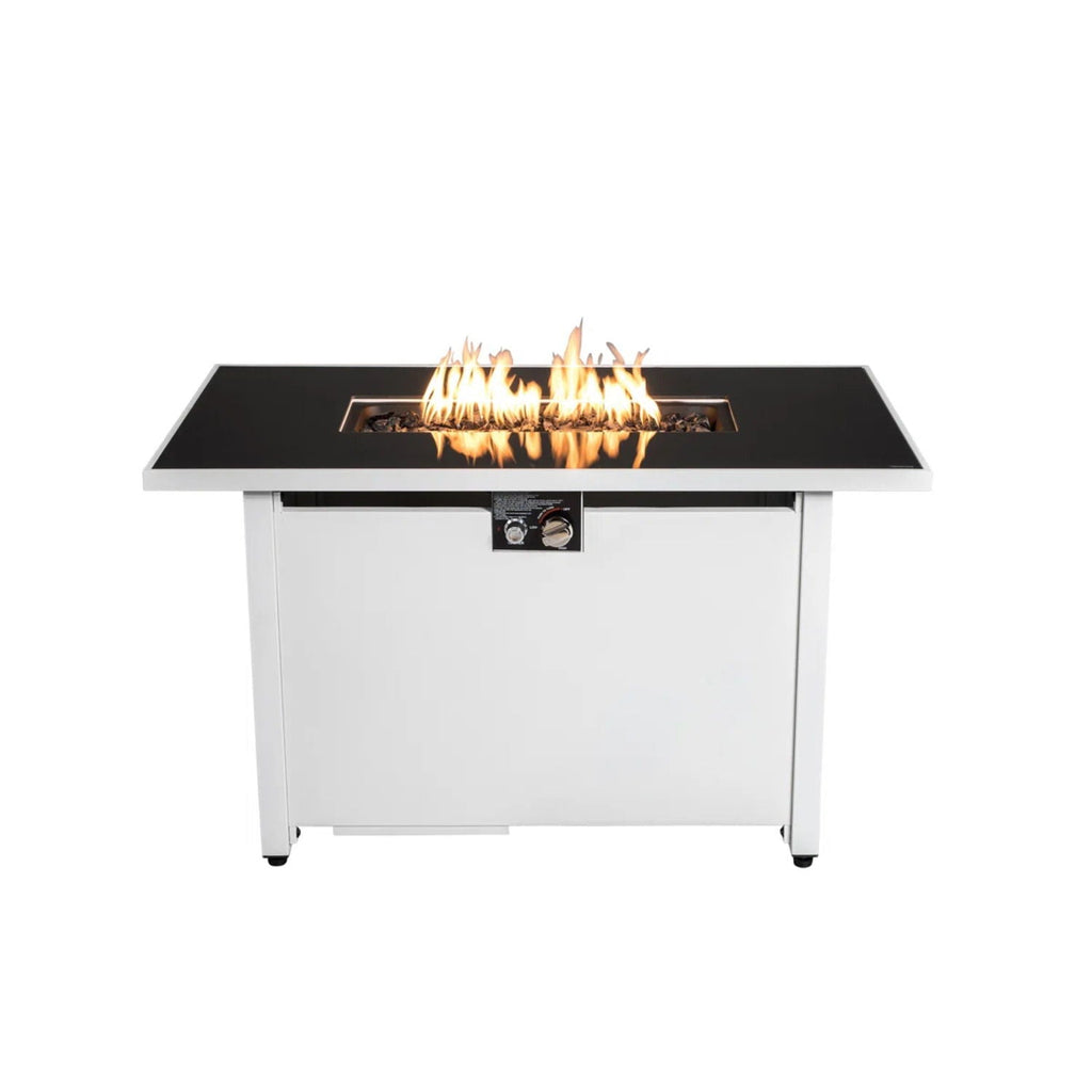 Outdoor 43" Rectangular Fire Pit Table With Adjustable Flame Control - White by Unique Piece Furniture