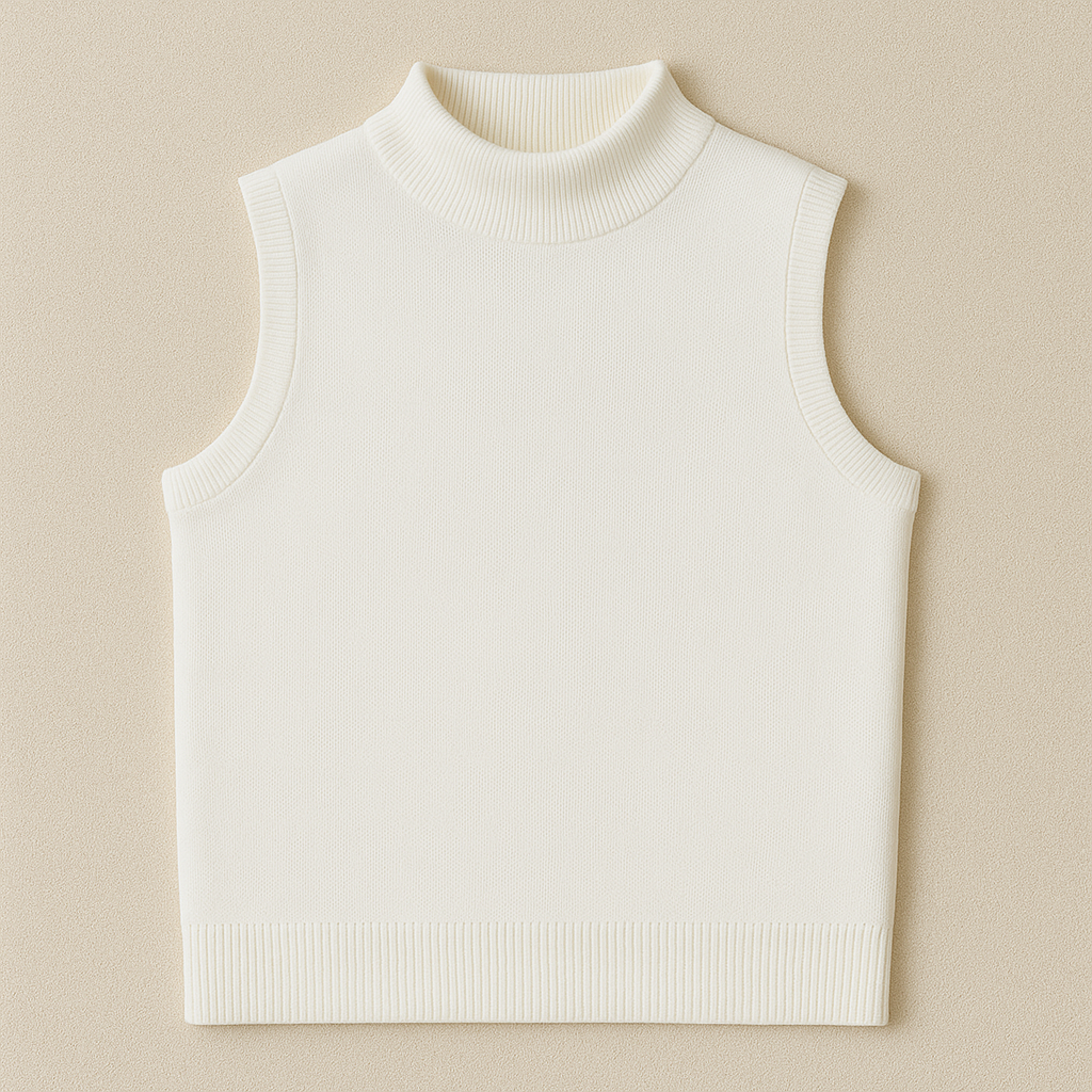 Knit Sleeveless Turtleneck by profile-nyc