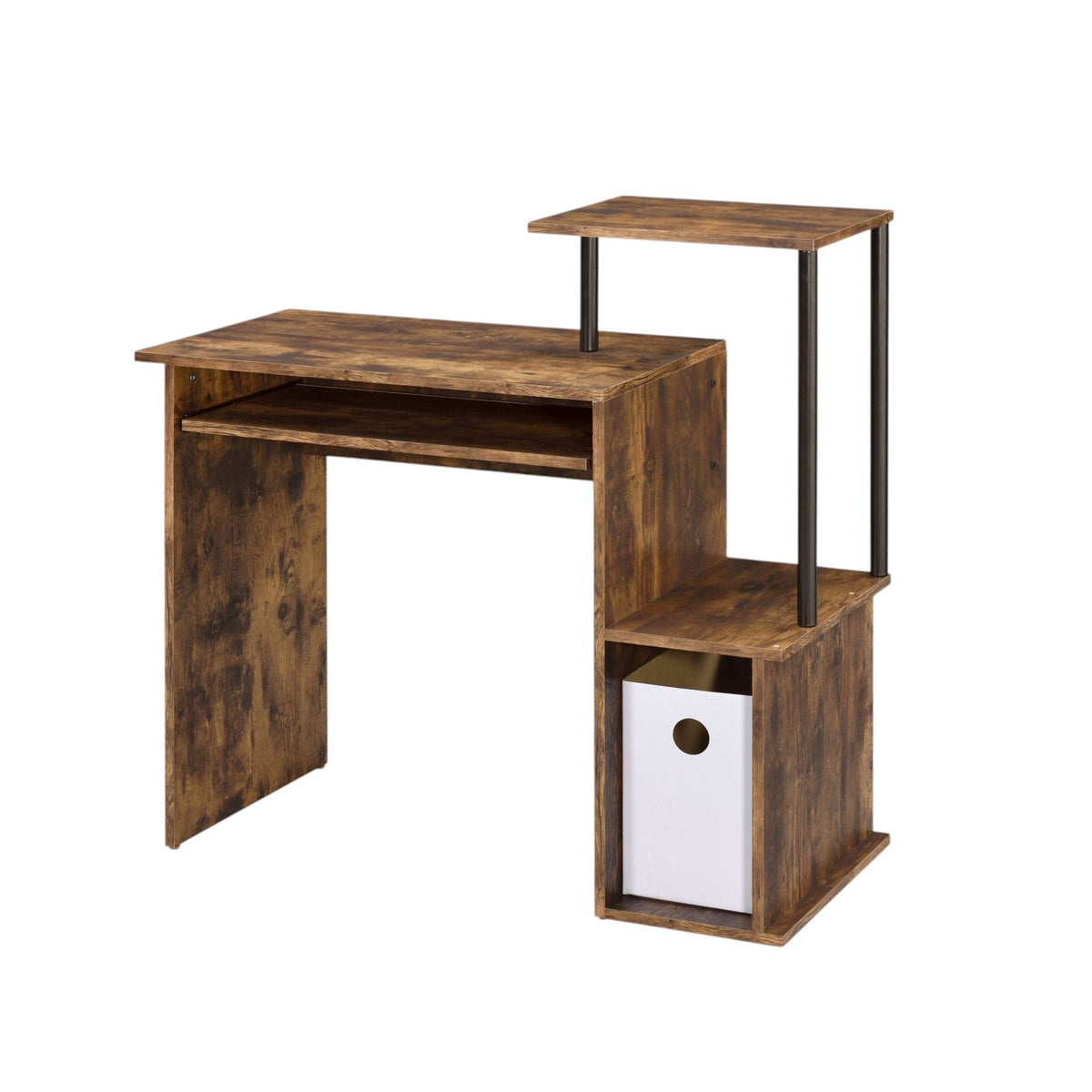 Lyphre - Computer Desk - Weathered Oak / Black by Unique Piece Furniture