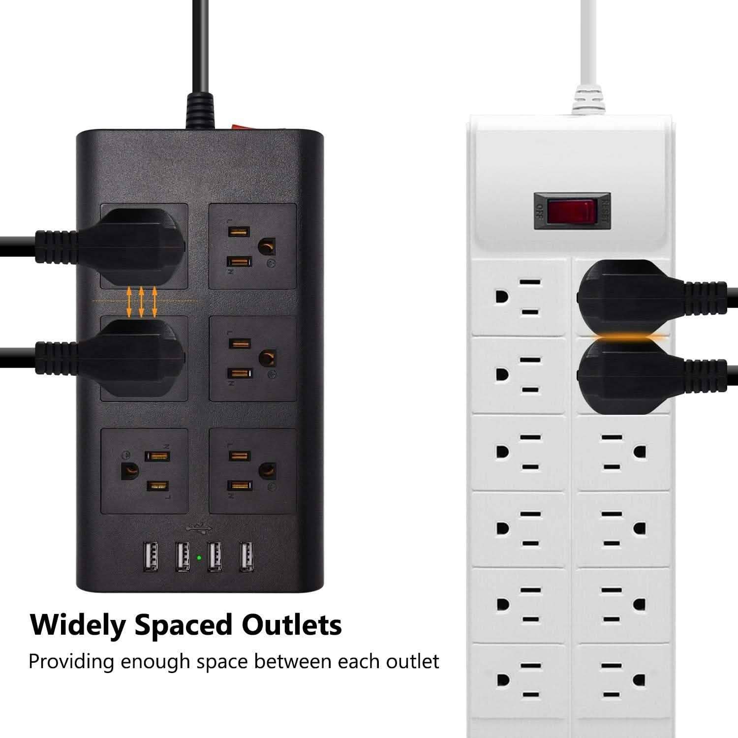 9.8ft USB Power Strip Surge Protector by DailySale