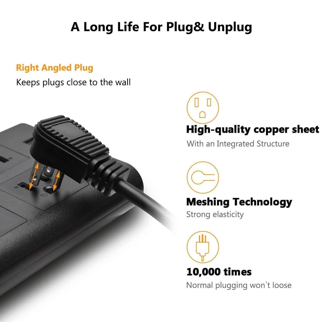 9.8ft USB Power Strip Surge Protector by DailySale